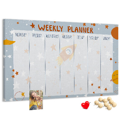 Cork memo board Weekly planner