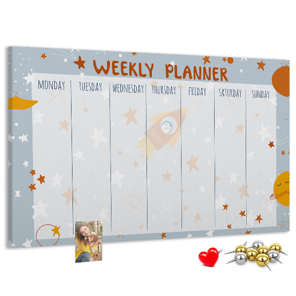 Cork memo board Weekly planner