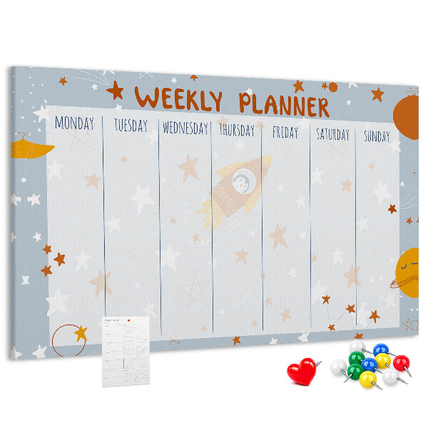 Cork memo board Weekly planner