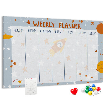 Cork memo board Weekly planner