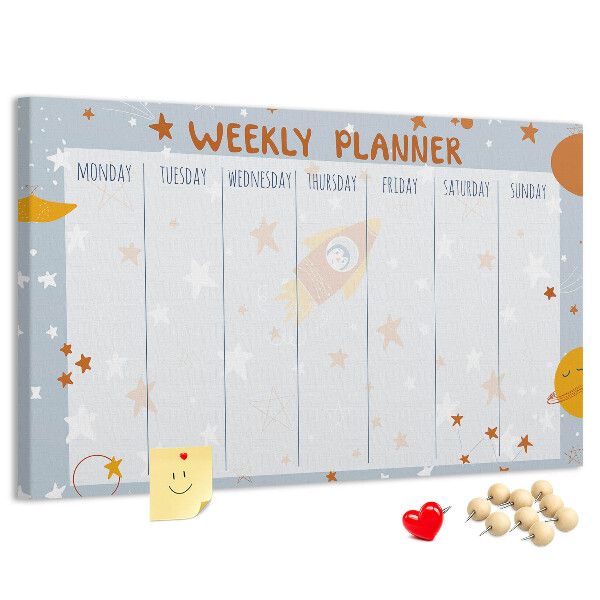 Cork memo board Weekly planner