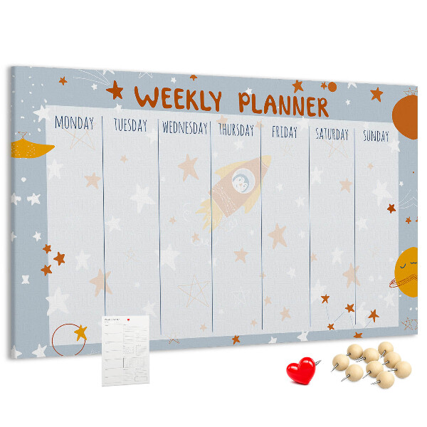Cork memo board Weekly planner