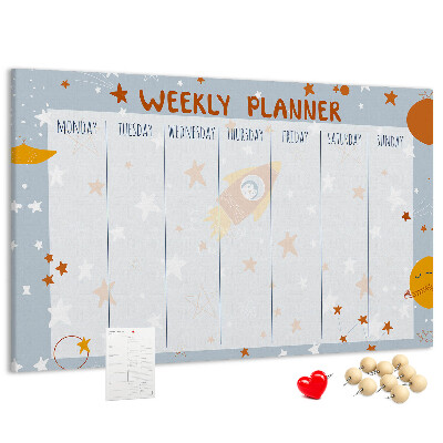 Cork memo board Weekly planner