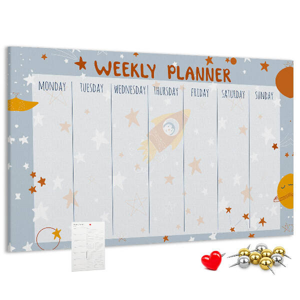 Cork memo board Weekly planner