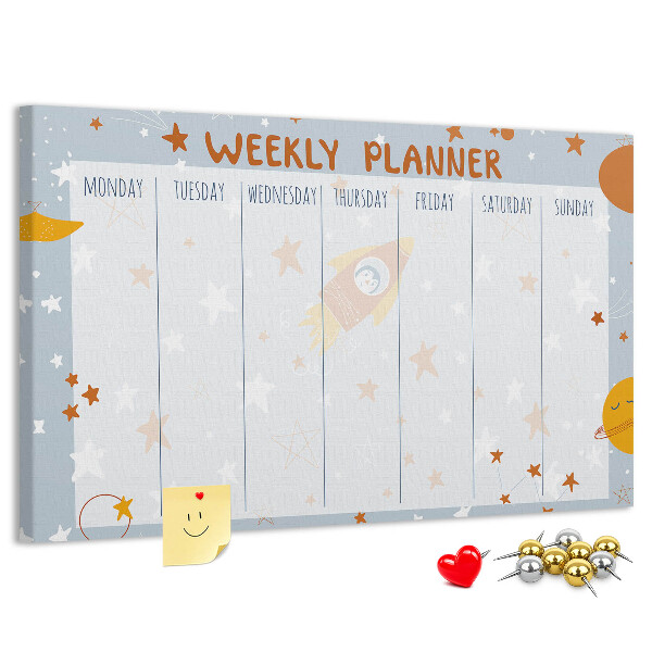 Cork memo board Weekly planner