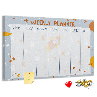 Cork memo board Weekly planner