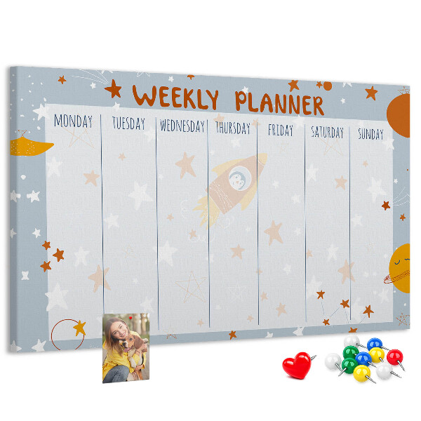 Cork memo board Weekly planner