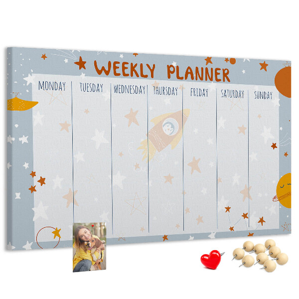 Cork memo board Weekly planner