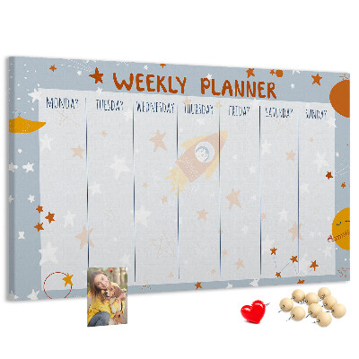 Cork memo board Weekly planner