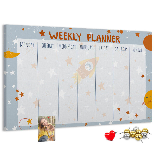 Cork memo board Weekly planner