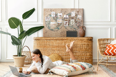 Cork display board World globe map