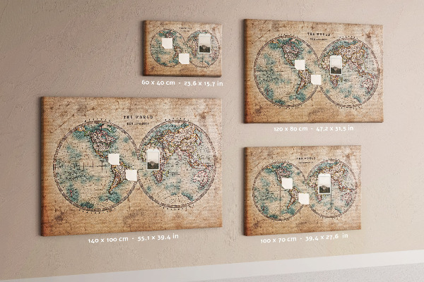 Cork display board World globe map