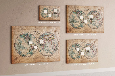 Cork display board World globe map