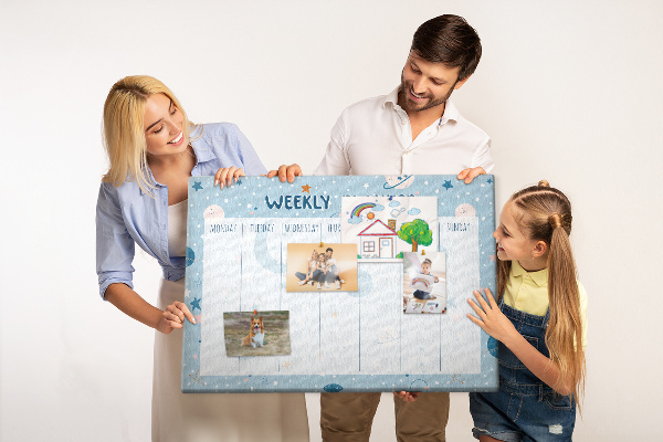 Cork memo board Space weekly planner