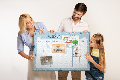 Cork memo board Space weekly planner