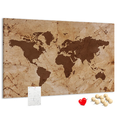Cork board Vintage world map