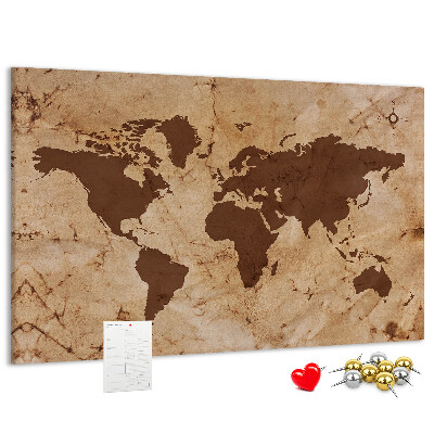 Cork board Vintage world map
