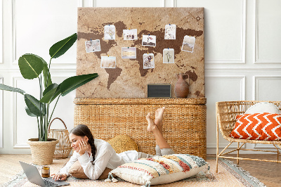 Cork board Vintage world map