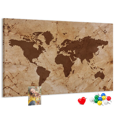 Cork board Vintage world map