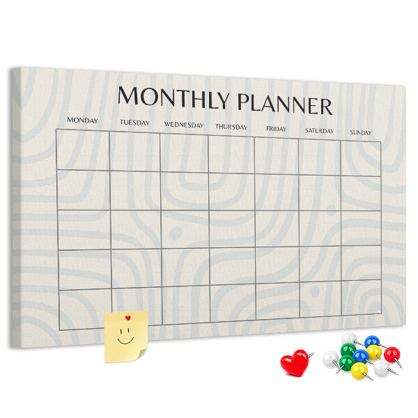 Cork display board Monthly planner