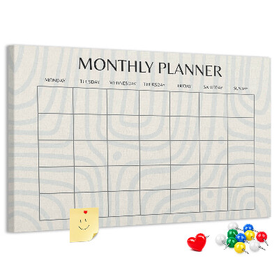 Cork display board Monthly planner