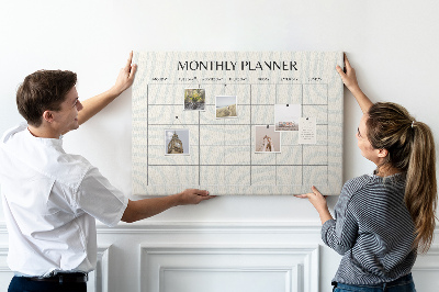 Cork display board Monthly planner