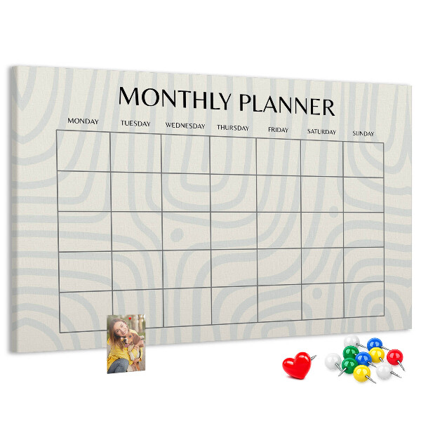 Cork display board Monthly planner