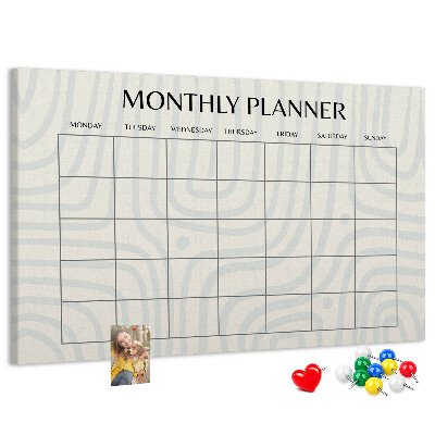 Cork display board Monthly planner