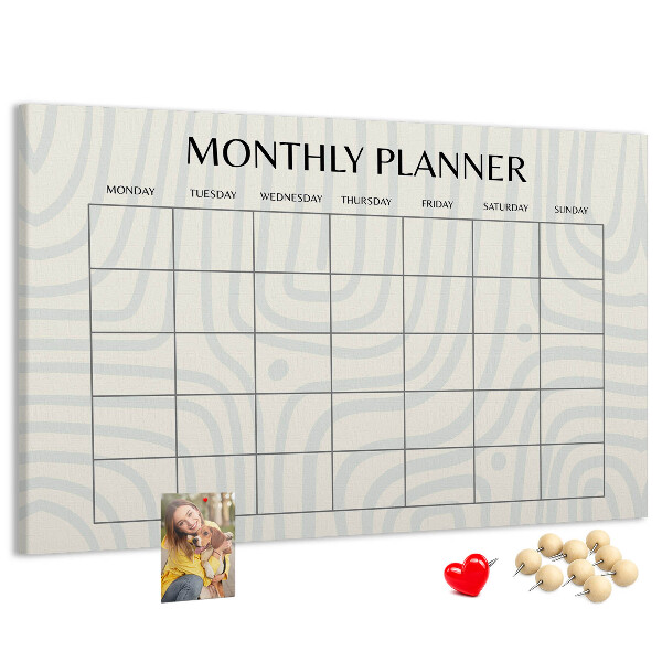Cork display board Monthly planner