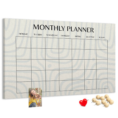 Cork display board Monthly planner