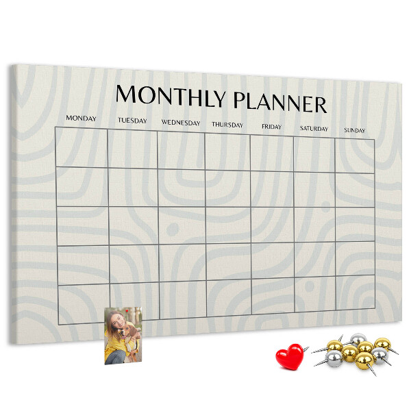 Cork display board Monthly planner