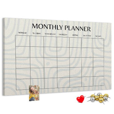 Cork display board Monthly planner