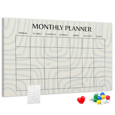 Cork display board Monthly planner