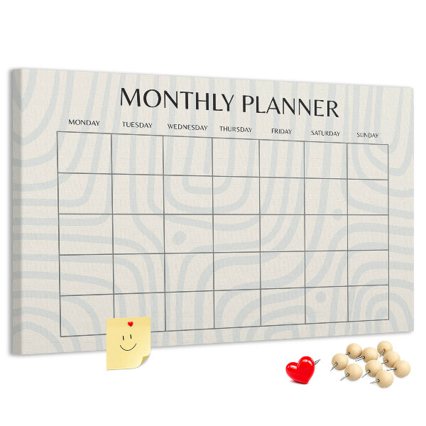 Cork display board Monthly planner