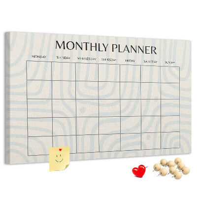 Cork display board Monthly planner