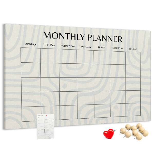 Cork display board Monthly planner