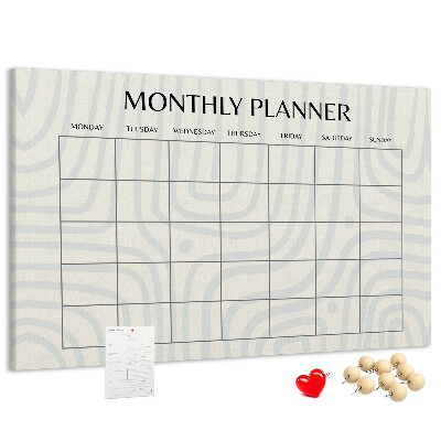Cork display board Monthly planner