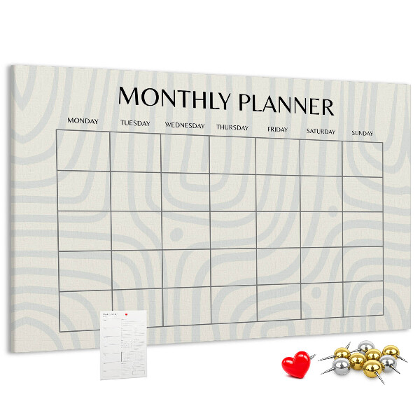 Cork display board Monthly planner