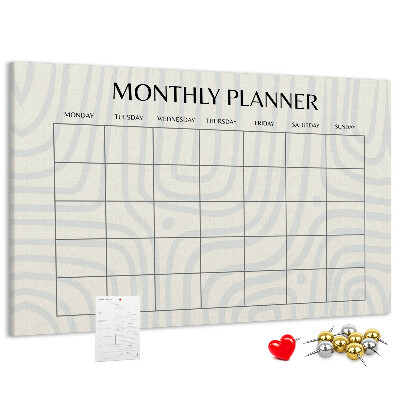 Cork display board Monthly planner