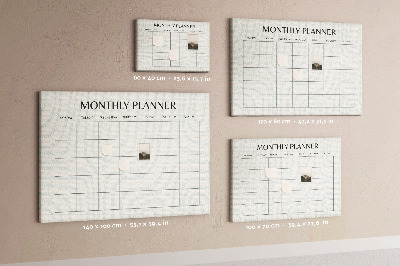 Cork display board Monthly planner