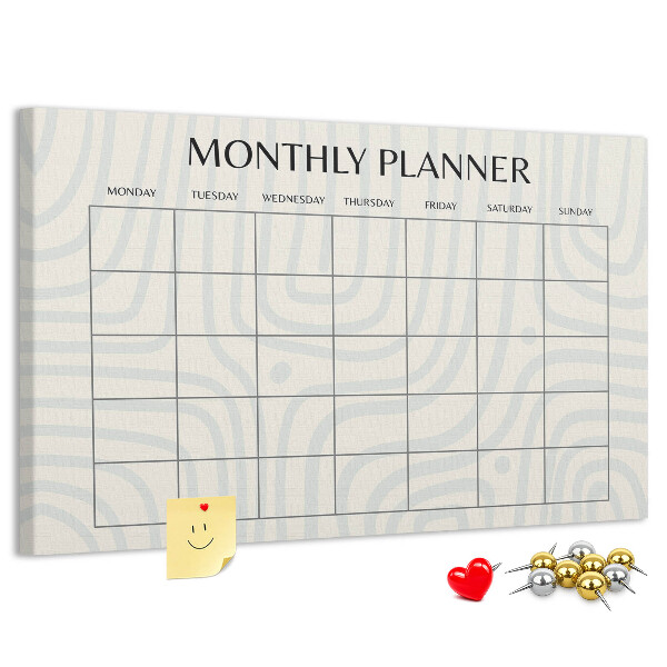 Cork display board Monthly planner