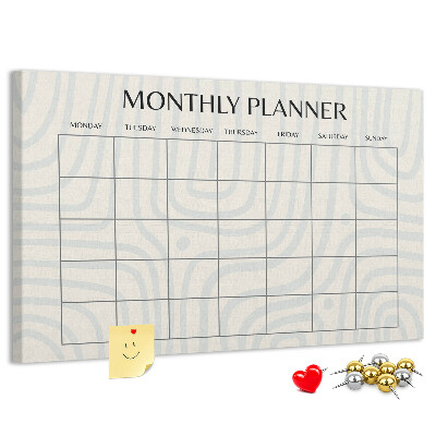 Cork display board Monthly planner