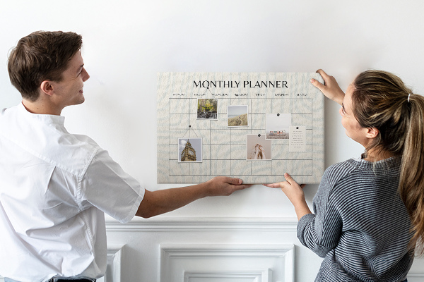 Cork display board Monthly planner