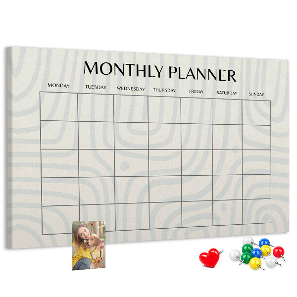Cork display board Monthly planner