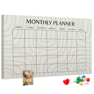 Cork display board Monthly planner