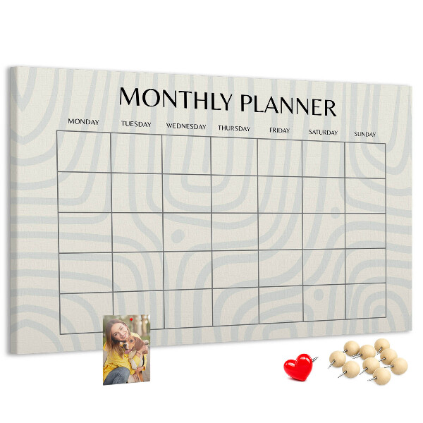 Cork display board Monthly planner