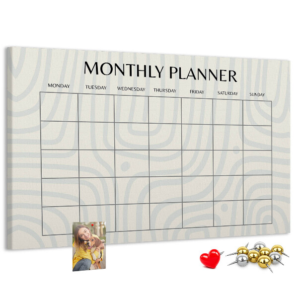 Cork display board Monthly planner