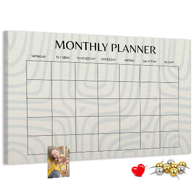 Cork display board Monthly planner
