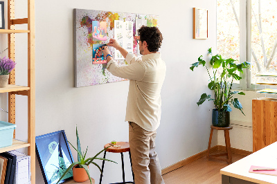 Cork memo board Watercolor world map