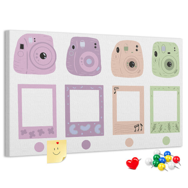 Cork memo board Camera set